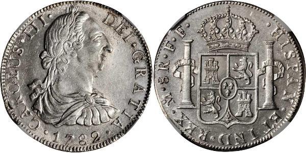 8 Реал Новая Испания (1519 - 1821) Серебро Карл III король Испании (1716 -1788)