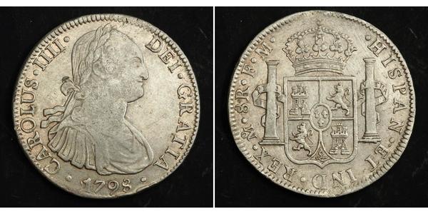 8 Реал Новая Испания (1519 - 1821) Серебро Карл IV король Испании (1748-1819)