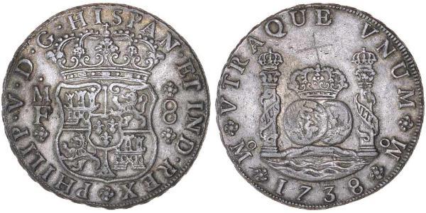 8 Реал Новая Испания (1519 - 1821) Серебро Филипп V король Испании (1683-1746)