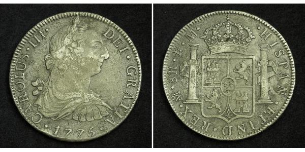 8 Реал Новая Испания (1519 - 1821) Серебро Карл III король Испании (1716 -1788)