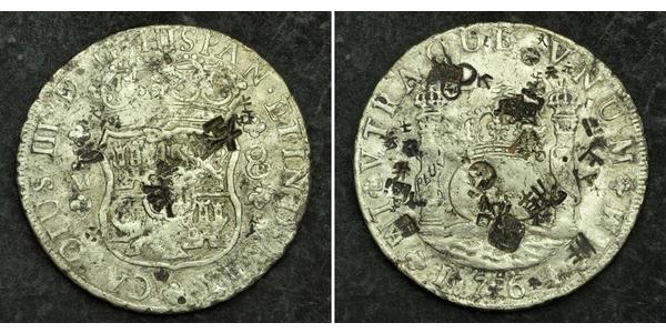 8 Реал Новая Испания (1519 - 1821) Серебро Карл III король Испании (1716 -1788)