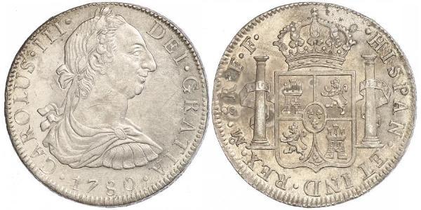 8 Реал Новая Испания (1519 - 1821) Серебро Карл III король Испании (1716 -1788)