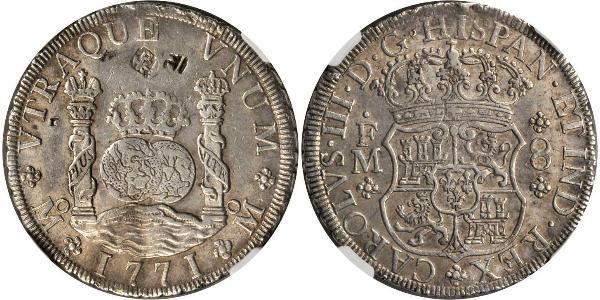 8 Реал Новая Испания (1519 - 1821) Серебро Карл III король Испании (1716 -1788)