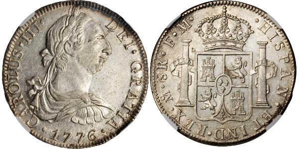 8 Реал Новая Испания (1519 - 1821) Серебро Карл III король Испании (1716 -1788)