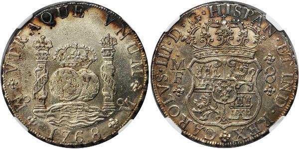 8 Реал Новая Испания (1519 - 1821) Серебро Карл III король Испании (1716 -1788)