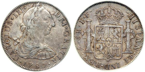 8 Реал Новая Испания (1519 - 1821) Серебро Карл III король Испании (1716 -1788)