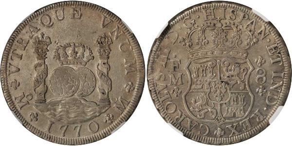8 Реал Новая Испания (1519 - 1821) Серебро Карл III король Испании (1716 -1788)