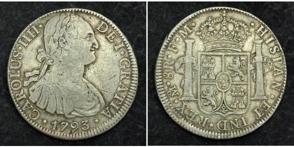 8 Реал Новая Испания (1519 - 1821) Серебро Карл IV король Испании (1748-1819)