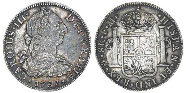 8 Реал Новая Испания (1519 - 1821) Серебро Карл III король Испании (1716 -1788)