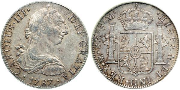 8 Реал Новая Испания (1519 - 1821) Серебро Карл III король Испании (1716 -1788)