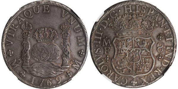 8 Реал Новая Испания (1519 - 1821) Серебро Карл III король Испании (1716 -1788)