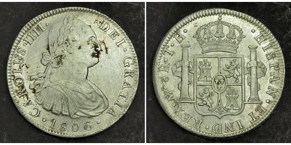 8 Реал Новая Испания (1519 - 1821) Серебро Карл IV король Испании (1748-1819)