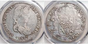 8 Реал Первая Мексиканская империя (1821 - 1823) Серебро Фердинанд VII король Испании (1784-1833)