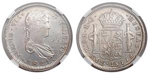 8 Реал Первая Мексиканская империя (1821 - 1823) Серебро Фердинанд VII король Испании (1784-1833)