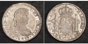 8 Реал Первая Мексиканская империя (1821 - 1823) Серебро Фердинанд VII король Испании (1784-1833)
