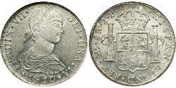 8 Реал Перу Серебро Фердинанд VII король Испании (1784-1833)