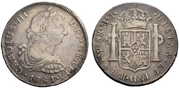 8 Реал Перу Серебро Карл III король Испании (1716 -1788)