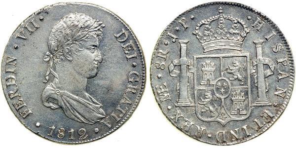 8 Реал Перу Серебро Фердинанд VII король Испании (1784-1833)