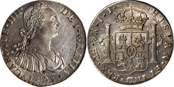 8 Реал Перу Серебро Карл IV король Испании (1748-1819)