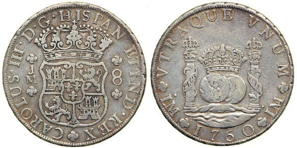 8 Реал Перу Серебро Карл III король Испании (1716 -1788)