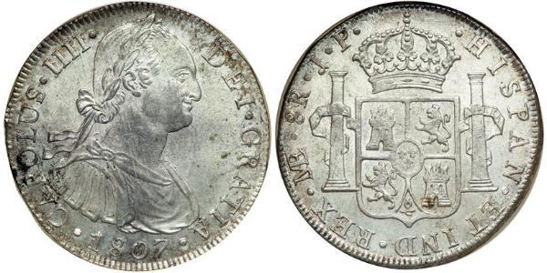 8 Реал Рио-де-ла-Плата (вице-королевство) (1776 - 1814) / Боливия Серебро Карл IV король Испании (1748-1819)