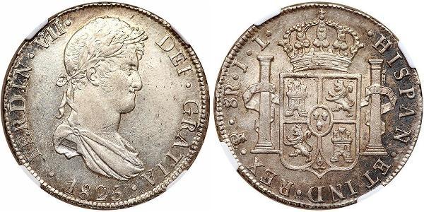 8 Реал Рио-де-ла-Плата (вице-королевство) (1776 - 1814) / Боливия Серебро Фердинанд VII король Испании (1784-1833)