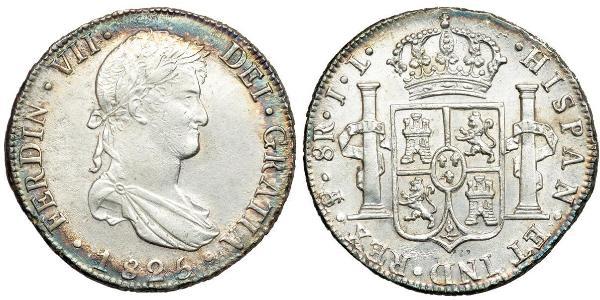 8 Реал Рио-де-ла-Плата (вице-королевство) (1776 - 1814) / Боливия Серебро Фердинанд VII король Испании (1784-1833)
