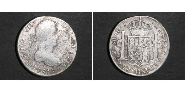 8 Реал Рио-де-ла-Плата (вице-королевство) (1776 - 1814) / Боливия Серебро Фердинанд VII король Испании (1784-1833)