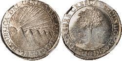 8 Реал Соединённые Провинции Центральной Америки (1823 - 1838) / Гватемала Серебро 