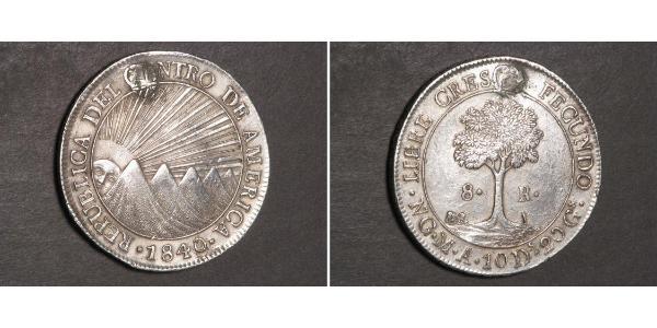 8 Реал Соединённые Провинции Центральной Америки (1823 - 1838) / Гватемала Серебро 