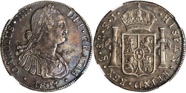 8 Реал Чили Серебро Карл IV король Испании (1748-1819)