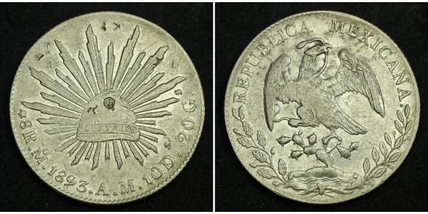 8 Реал Second Federal Republic of Mexico (1846 - 1863) Срібло 
