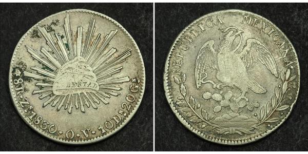 8 Реал Second Federal Republic of Mexico (1846 - 1863) Срібло 