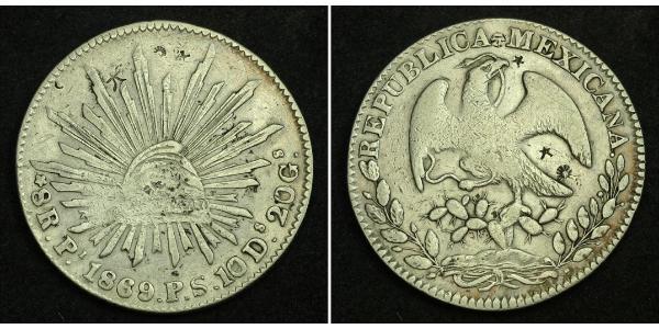 8 Реал Second Federal Republic of Mexico (1846 - 1863) Срібло 