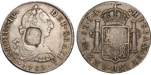 8 Реал Іспанська Імперія (1700 - 1808) Срібло Карл IV король Іспанії  (1748-1819)