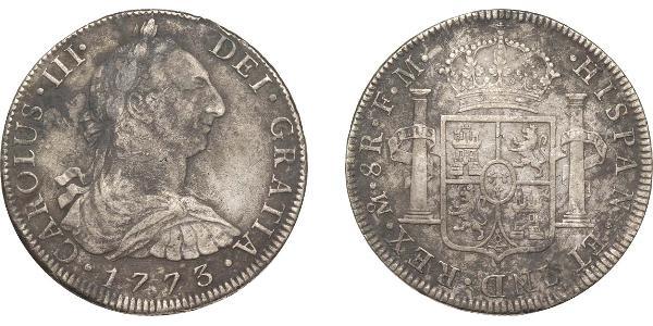 8 Реал Іспанська Імперія (1700 - 1808) Срібло Карл III король Іспанії (1716 -1788)