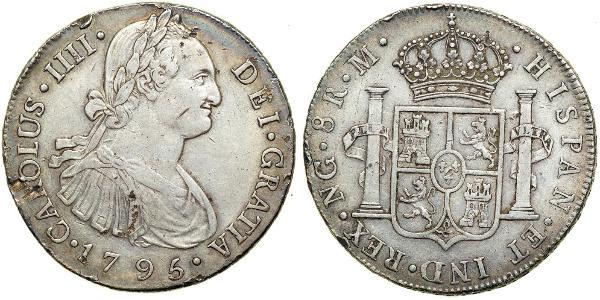 8 Реал Гватемала Срібло Карл IV король Іспанії  (1748-1819)
