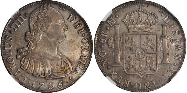 8 Реал Гватемала Срібло Карл IV король Іспанії  (1748-1819)