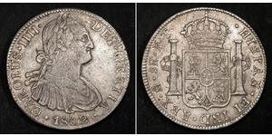 8 Реал Нова Іспанія (1519 - 1821) Срібло Карл IV король Іспанії  (1748-1819)