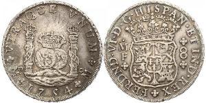 8 Реал Нова Іспанія (1519 - 1821) Срібло Фердинанд VI  король Іспаніі (1713-1759)