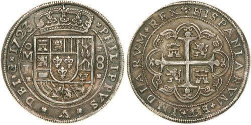 8 Реал Нова Іспанія (1519 - 1821) Срібло Філіп V король Іспанії  (1683-1746)