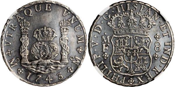 8 Реал Нова Іспанія (1519 - 1821) Срібло Філіп V король Іспанії  (1683-1746)