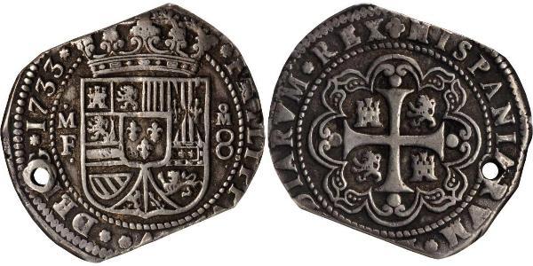 8 Реал Нова Іспанія (1519 - 1821) Срібло Філіп V король Іспанії  (1683-1746)