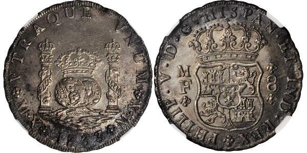 8 Реал Нова Іспанія (1519 - 1821) Срібло Філіп V король Іспанії  (1683-1746)