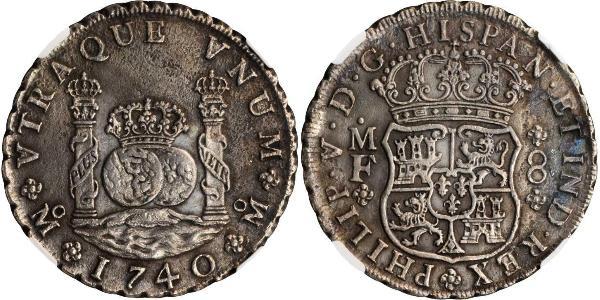 8 Реал Нова Іспанія (1519 - 1821) Срібло Філіп V король Іспанії  (1683-1746)