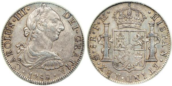 8 Реал Нова Іспанія (1519 - 1821) Срібло Карл III король Іспанії (1716 -1788)