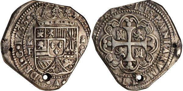 8 Реал Нова Іспанія (1519 - 1821) Срібло Філіп V король Іспанії  (1683-1746)