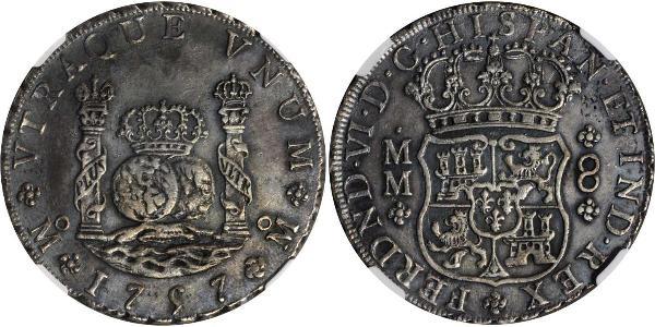 8 Реал Нова Іспанія (1519 - 1821) Срібло Фердинанд VI  король Іспаніі (1713-1759)