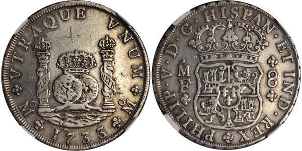 8 Реал Нова Іспанія (1519 - 1821) Срібло Філіп V король Іспанії  (1683-1746)
