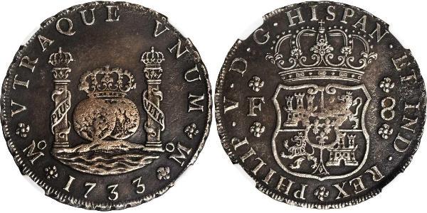 8 Реал Нова Іспанія (1519 - 1821) Срібло Філіп V король Іспанії  (1683-1746)